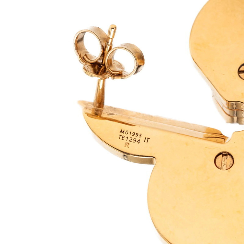 LOUIS VUITTON Gold Monogram Earrings - Picture 4 of 6